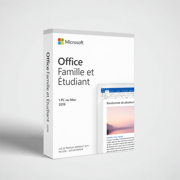 Office 2019 Famille et Étudiant pour Mac