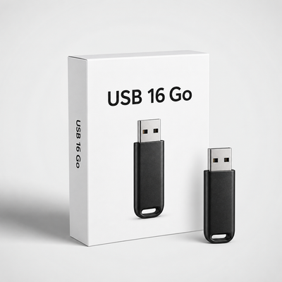 Clé USB 16 Go vierge – Noire, USB 2.0