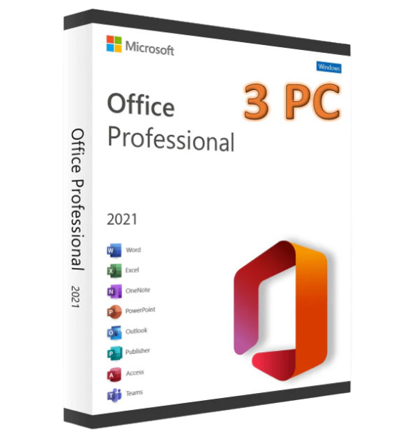 3 PC Office 2021 Professionnel Plus