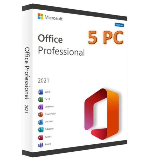 5 PC Office 2021 Professionnel Plus