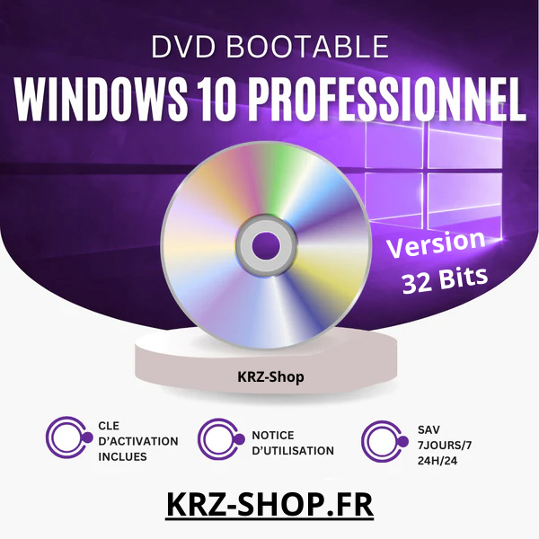 DVD Windows 10 Professionnel 32 Bits