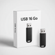 Cle USB 16 Go vierge - Noire, USB 2.0